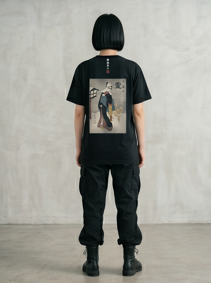 眼鏡美人×サングラス Tシャツ 黒