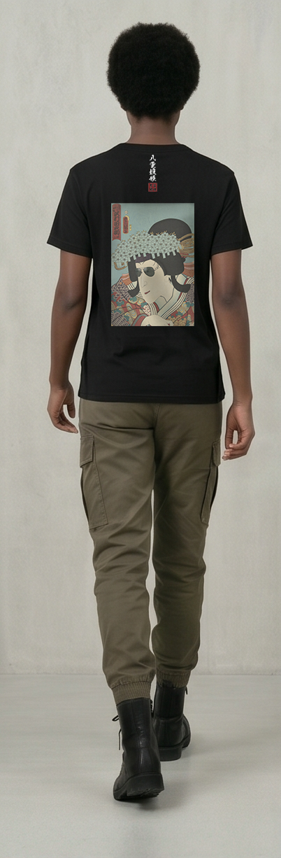 八重垣姫×サングラス Tシャツ 黒