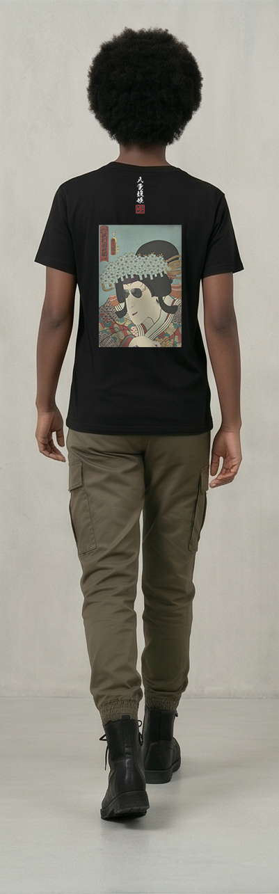 八重垣姫×サングラス Tシャツ 黒