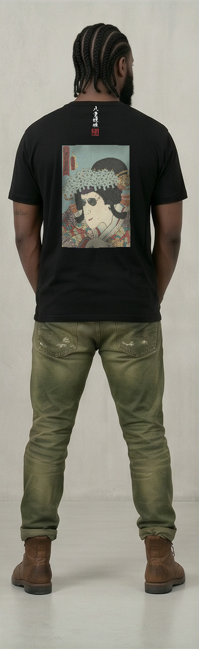 八重垣姫×サングラス Tシャツ 黒