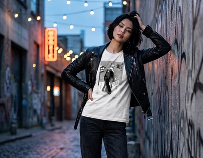 "The Shades" Tシャツ — MONTNIC × UMAMI TEXTILE 白/グレー