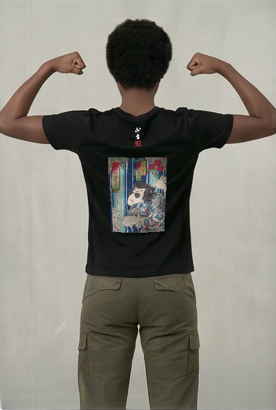 刺青×サングラス Tシャツ 黒 九紋の龍吉