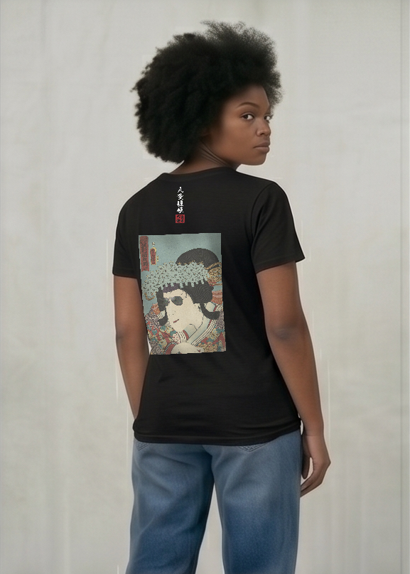 八重垣姫×サングラス Tシャツ 黒