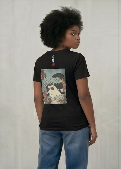 八重垣姫×サングラス Tシャツ 黒
