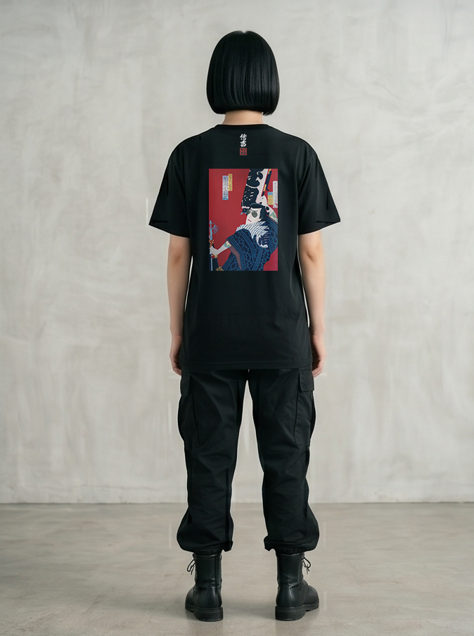 伝吉×サングラス Tシャツ 黒