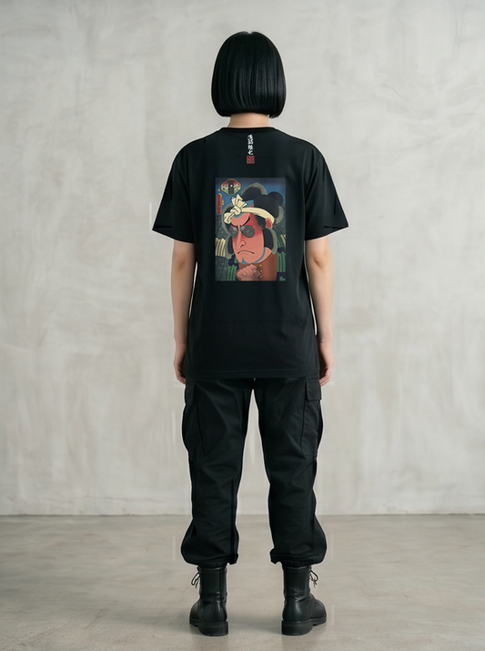 鱶七×サングラス Tシャツ 黒