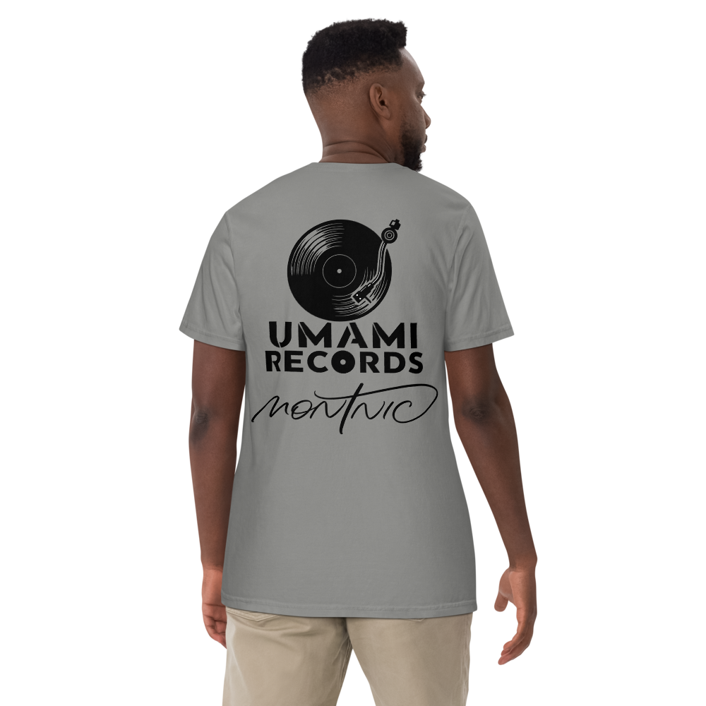 "The Shades" Tシャツ — MONTNIC × UMAMI TEXTILE 白/グレー