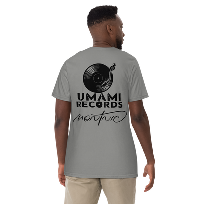 "The Shades" Tシャツ — MONTNIC × UMAMI TEXTILE 白/グレー