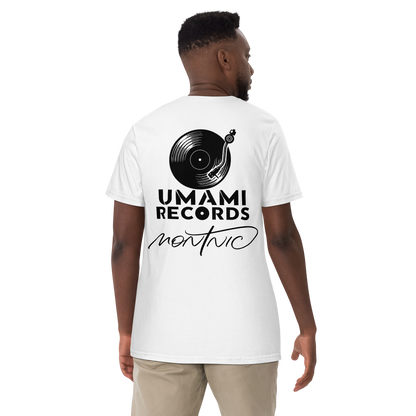 "The Shades" Tシャツ — MONTNIC × UMAMI TEXTILE 白/グレー