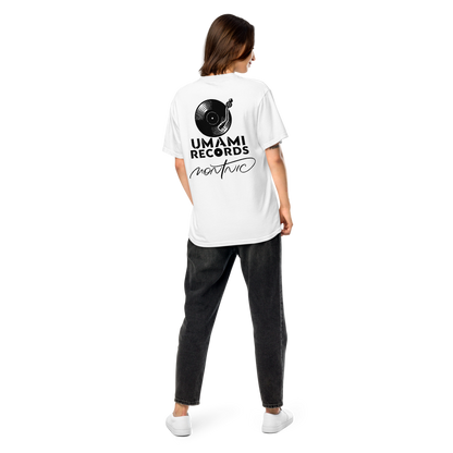 "The Shades" Tシャツ — MONTNIC × UMAMI TEXTILE 白/グレー