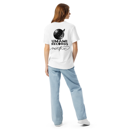 "The Shades" Tシャツ — MONTNIC × UMAMI TEXTILE 白/グレー