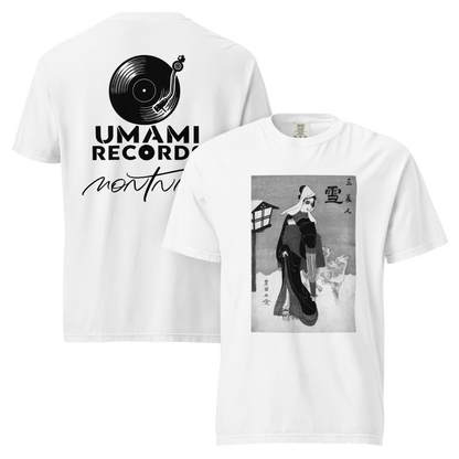 "The Shades" Tシャツ — MONTNIC × UMAMI TEXTILE 白/グレー