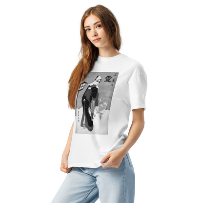 "The Shades" Tシャツ — MONTNIC × UMAMI TEXTILE 白/グレー